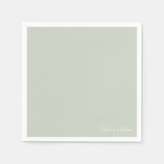 Eenvoudige Lichte Wijze Witte Tekst II Huwelijksco Servet (Voorkant)