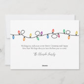 Eenvoudige Lichten Feliz Navidad Kerstmis Kaart (Achterkant)