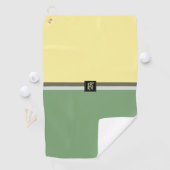 Eenvoudige lichtgele en asparagus groene tweetone golfhanddoek (Insitu)
