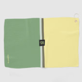 Eenvoudige lichtgele en asparagus groene tweetone golfhanddoek (Horizontaal)