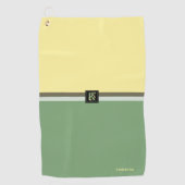 Eenvoudige lichtgele en asparagus groene tweetone golfhanddoek (Voorkant)