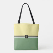 Eenvoudige lichtgele en asparagus groene tweetone tote bag (Achterkant)