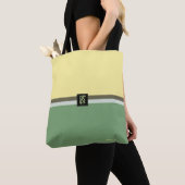 Eenvoudige lichtgele en asparagus groene tweetone tote bag (Dichtbij)