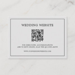 Eenvoudige Lichtgrijze Monogram QR-code Elegante T Informatiekaartje
