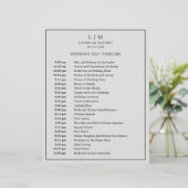Eenvoudige Lichtgrijze Monogram Trouwtijdlijn (Staand voorkant)