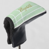 Eenvoudige lichtgroene minimalistische aangepaste golfheadcover (3/4 voorkant)