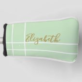 Eenvoudige lichtgroene minimalistische aangepaste golfheadcover (Voorkant)