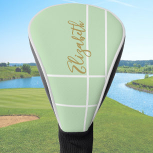 Eenvoudige lichtgroene minimalistische aangepaste  golfheadcover