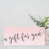 Eenvoudige lichtroze handgeschreven scriptkalligra (Staand voorkant)