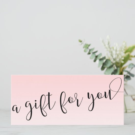 Eenvoudige lichtroze handgeschreven scriptkalligra (Staand voorkant)