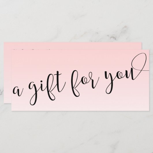 Eenvoudige lichtroze handgeschreven scriptkalligra (Voorkant / Achterkant)