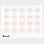 Eenvoudige Lichtroze Handtekening Script Pocket Fo Ronde Sticker (Vel)