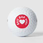Eenvoudige liefde beste vader ooit rood en wit har golfballen (Voorkant)