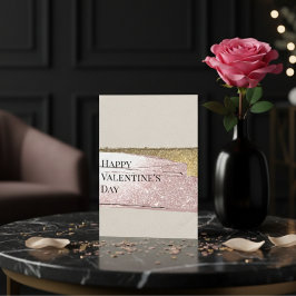 Eenvoudige liefde, Elegant goud: Happy Valentijnsd Feestdagenkaart