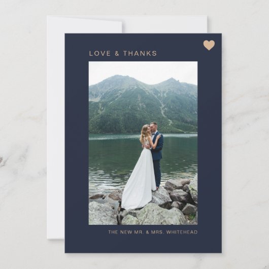 Eenvoudige Liefde en Bedankt Hart Foto Navy (Voorkant)