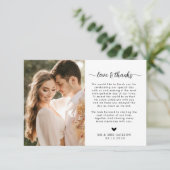 Eenvoudige Liefde en Bedankt Hart met Foto Bruilof (Staand voorkant)