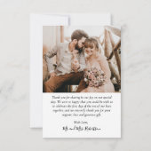 Eenvoudige Liefde en Bedankt Script Hart Foto Brui (Achterkant)