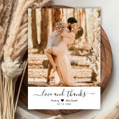 Eenvoudige Liefde en Bedankt Script Hart Foto Brui