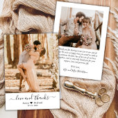 Eenvoudige Liefde en Bedankt Script Hart Foto Brui