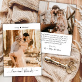 Eenvoudige Liefde en Bedankt Script Hart Foto Brui