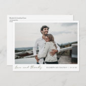 Eenvoudige liefde en Bedankt Weddenschap Foto Dank Briefkaart (Voorkant / Achterkant)