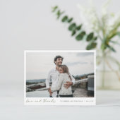 Eenvoudige liefde en Bedankt Weddenschap Foto Dank Briefkaart (Staand voorkant)