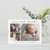Eenvoudige liefde en dank Baby Aankondiging Bedank (Staand voorkant)