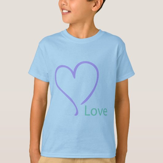 Eenvoudige liefde en hart t-shirt (Voorkant)