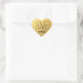 Eenvoudige liefde faux gouden folie bruiloft Initi Hart Sticker (Tas)