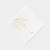 Eenvoudige liefde Folie gestempeld bruiloft servet (Rechts)