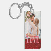 Eenvoudige Liefde Foto en Tekst Bericht Valentijns Sleutelhanger (Voorkant Links)