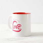 Eenvoudige liefde hart Valentijnsdag Tweekleurige Koffiemok (Voorkant links)
