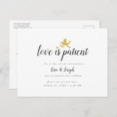 Eenvoudige Liefde Is Geduldig Uitstel van Datum Aankondigingskaart (Voorkant / Achterkant)