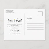 Eenvoudige Liefde Is Geduldige Uitstel van Datum Aankondigingskaart (Achterkant)