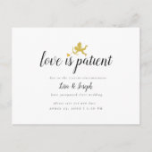 Eenvoudige Liefde Is Geduldige Uitstel van Datum Aankondigingskaart (Voorkant)