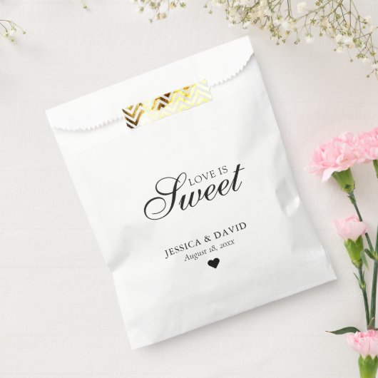 Eenvoudige liefde is zoete bruiloft gunst tas bedankzakje (Gezegeld)