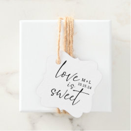 Eenvoudige liefde is zoete kalligrafie bruiloft bedankjes labels