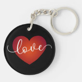 Eenvoudige liefde kalligrafie Valentijn | Button S Sleutelhanger (Achterkant)