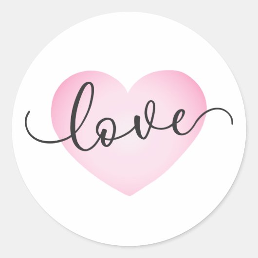 Eenvoudige liefde kalligrafie Valentijn | STICKER (Voorkant)