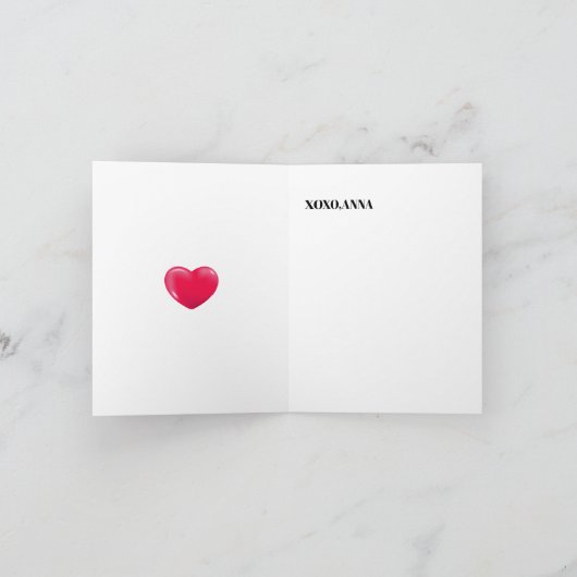 Eenvoudige liefde rode hart kaart (Binnen)