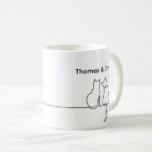 Eenvoudige Liefde Romantische Gepersonaliseerde Tw Koffiemok (Voorkant rechts)