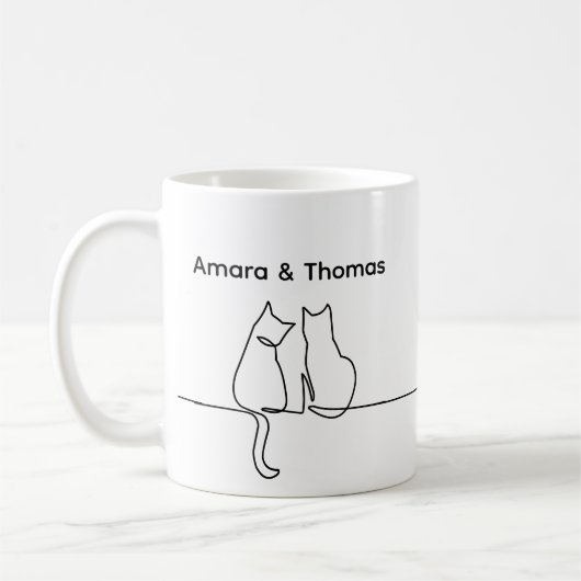 Eenvoudige Liefde Romantische Gepersonaliseerde Tw Koffiemok (Links)