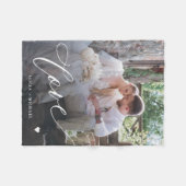 Eenvoudige liefde script foto gepersonaliseerd fleece deken (Voorkant (Horizontaal))