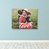 Eenvoudige liefde script gepersonaliseerde foto canvas afdruk (Insitu (Houten vloer))
