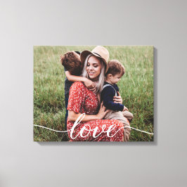 Eenvoudige liefde script gepersonaliseerde foto canvas afdruk