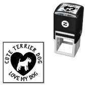 Eenvoudige Liefde Terrier Hond Zelfinktende Stempel (In situ)