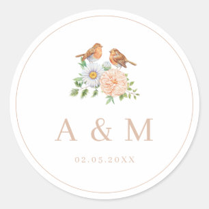 Eenvoudige liefde vogels ronde sticker