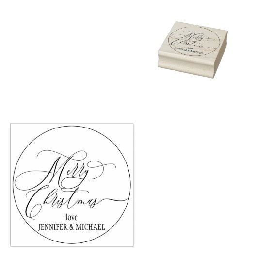 Eenvoudige liefde voor prettig kerstscript rubberstempel (Gestempeld)