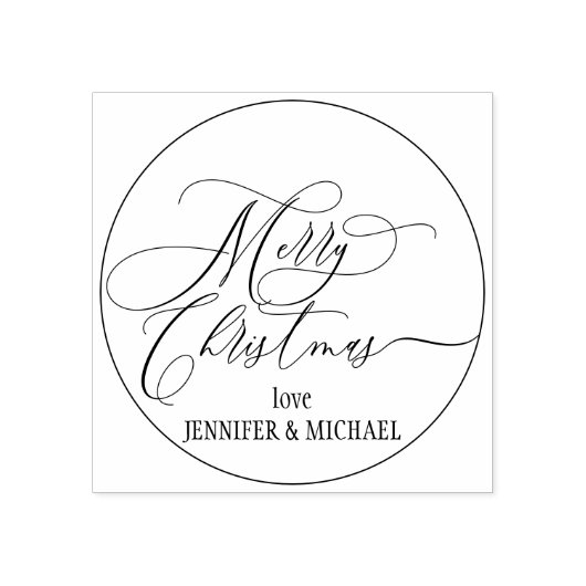 Eenvoudige liefde voor prettig kerstscript rubberstempel (Afrduk)