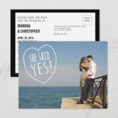 Eenvoudige liefde Ze zei ja sparen het Briefkaart  (Voorkant / Achterkant)